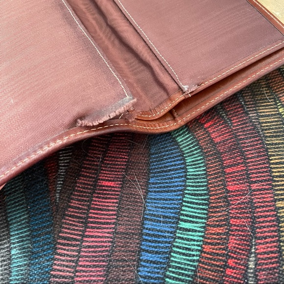 Dooney & Bourke Leather Tri-Fold Wallet Camel and Brown Color - Picture 7 of 8